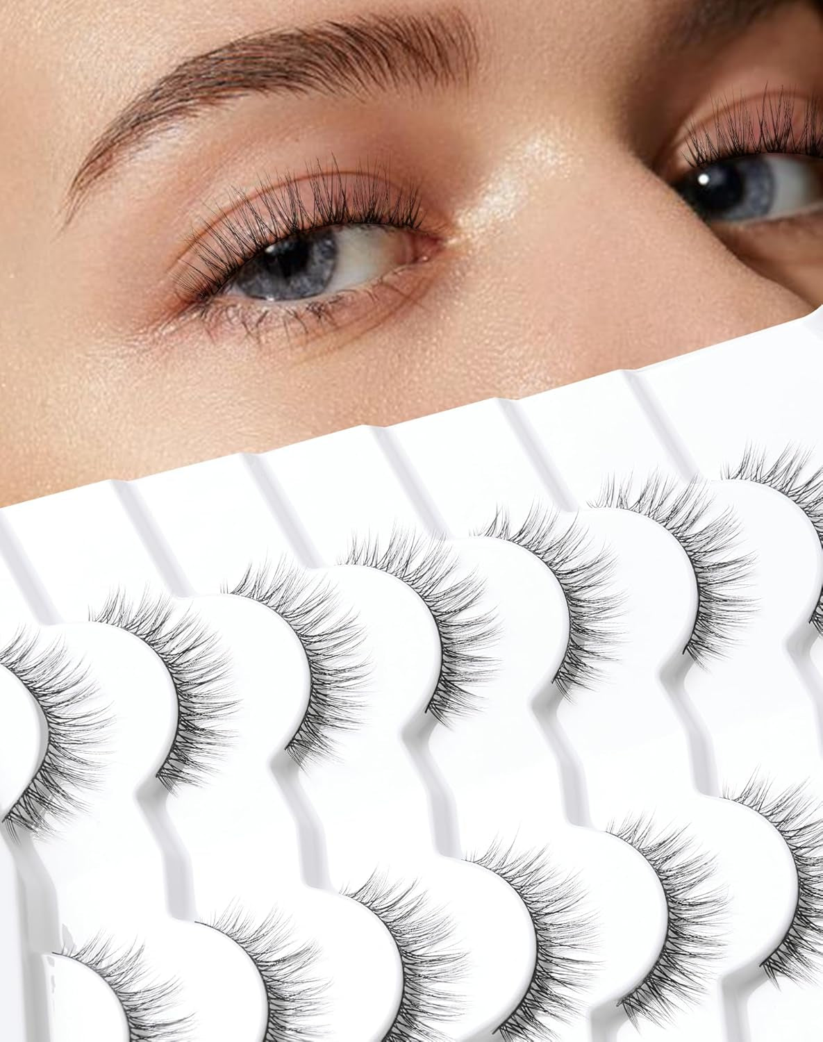 Natural Lashes Natural Eyelashes Short Eyelashes Natural Look False Eyelashes Wispy Eye Lashes 10Mm Small Lashes Fake Lashes K50