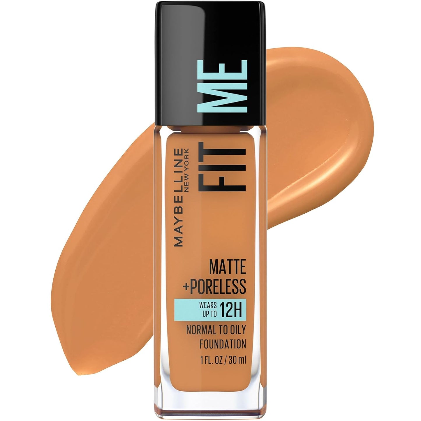 Fit Me Matte + Poreless Liquid Oil-Free Foundation Makeup, Warm Nude, 1 Count (Packaging May Vary)