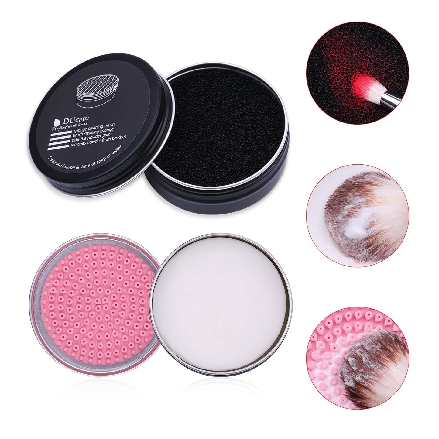 Makeup Brush Cleaner Shampoo Soap Solid Brush Cleaning Mat Removes Cosmetic Color Brush Cleaner Pad for Cleaning Makeup Sponges Brushes