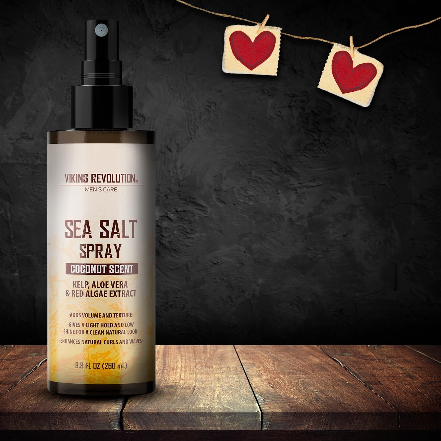 Coconut Sea Salt Spray for Hair Men - Hair Texturizing Spray with Kelp, Aloe Vera & Red Algae Extract - Surf Spray to Add Volume and Texture - Sea Salt Spray for Men Beach Hair Spray