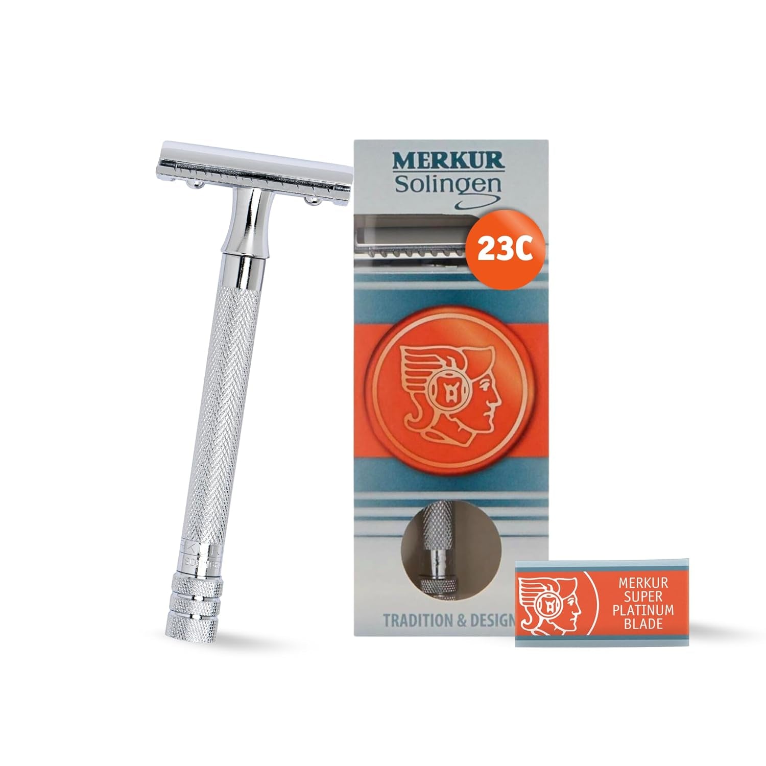 Long Handled Safety Razor, 1 Count, Silver