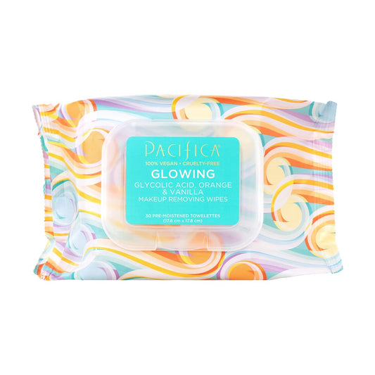 Makeup Remover Face Wipes - Daily Facial Cleansing & Exfoliating Towelettes - Biodegradable - Organic - W/ Gycolic Acid - Clean Beauty Vegan & Cruelty-Free Dermatologist Tested 30 Count