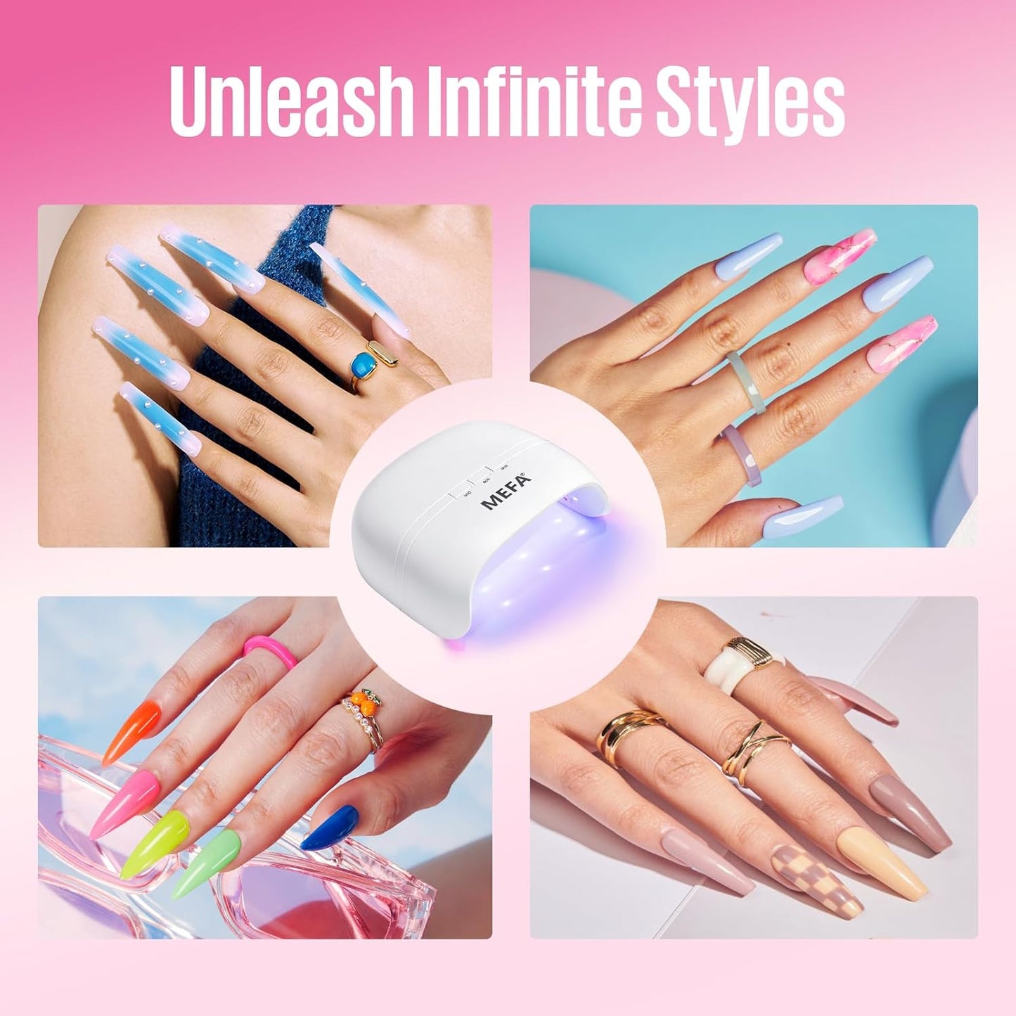 UV Nail Lamp, 72W UV Light for Gel Nails with 21Pcs Lamp Beads, 3 Timers UV Dryer for Gel Nail Polish Polygel Fast Curing, LED Nail Lamp Professional UV Light for Home Salon Nail Tools