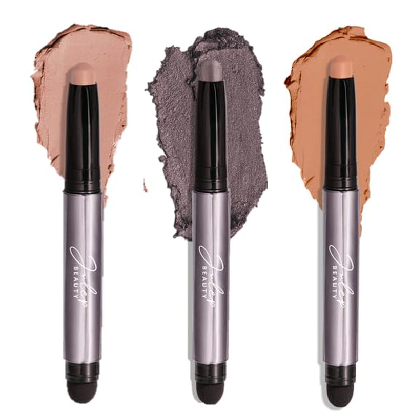 Eyeshadow 101 Crème-To-Powder Waterproof Eyeshadow Stick – Champagne Shimmer – Long-Lasting, Crease-Proof, Medium Golden-Beige Shimmer Cream Eyeshadow with Built-In Smudger