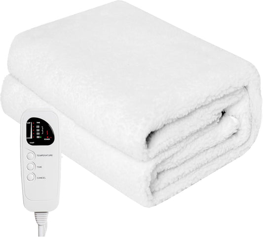 Massage Table Warmer Heating Pad, UL Certified Spa Massage Bed Warmers, Deluxe Fleece Table Cover W/ 5 Heat Levels, 8 Timer Settings, 12 Ft Cord, Machine Washable