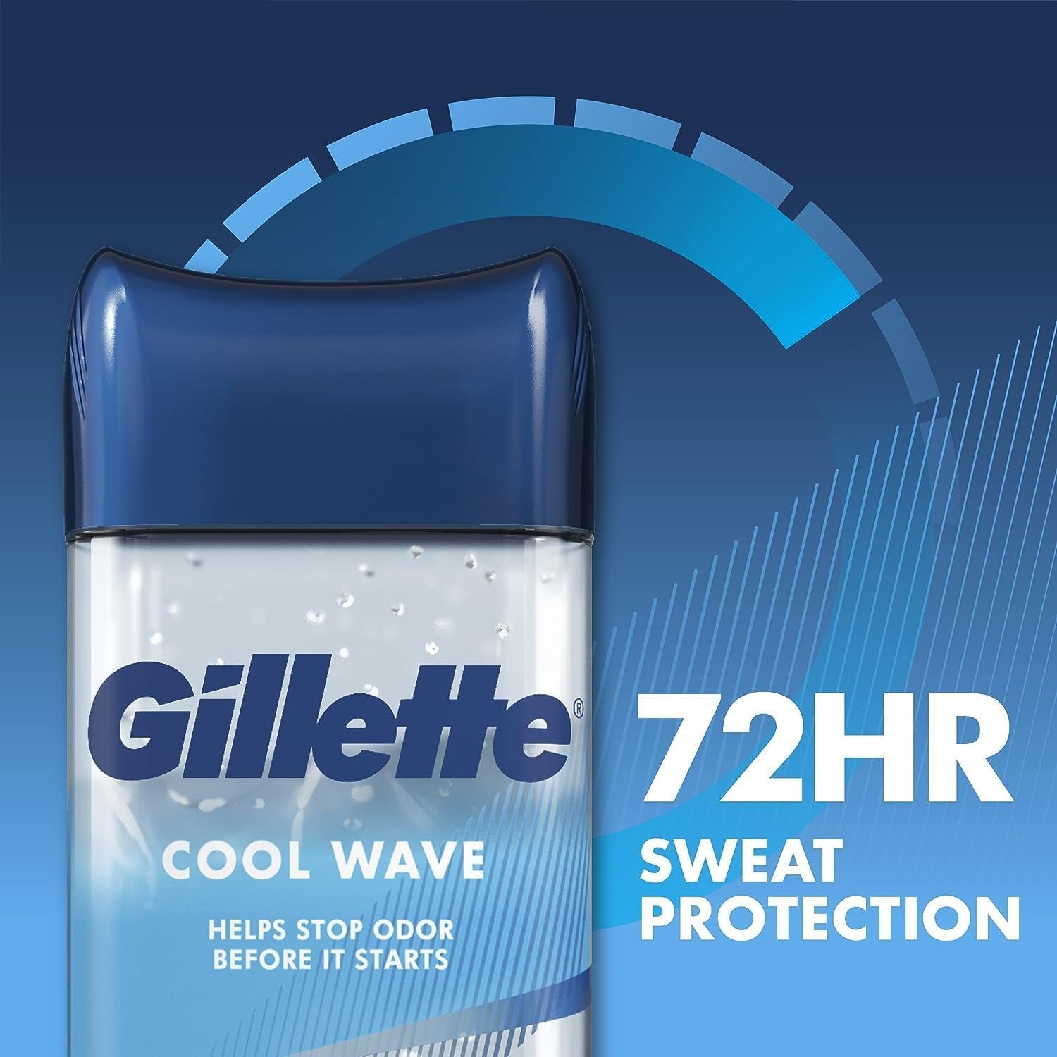 Antiperspirant and Deodorant for Men, 72-Hour Sweat Protection, Clear Gel, Cool Wave Scent, 3.8 Oz (Pack of 4)