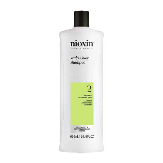 System 2 Scalp + Hair Thickening Shampoo for Natural Hair with Progressed Thinning Boost Hair Density with Niacinamide & Biotin