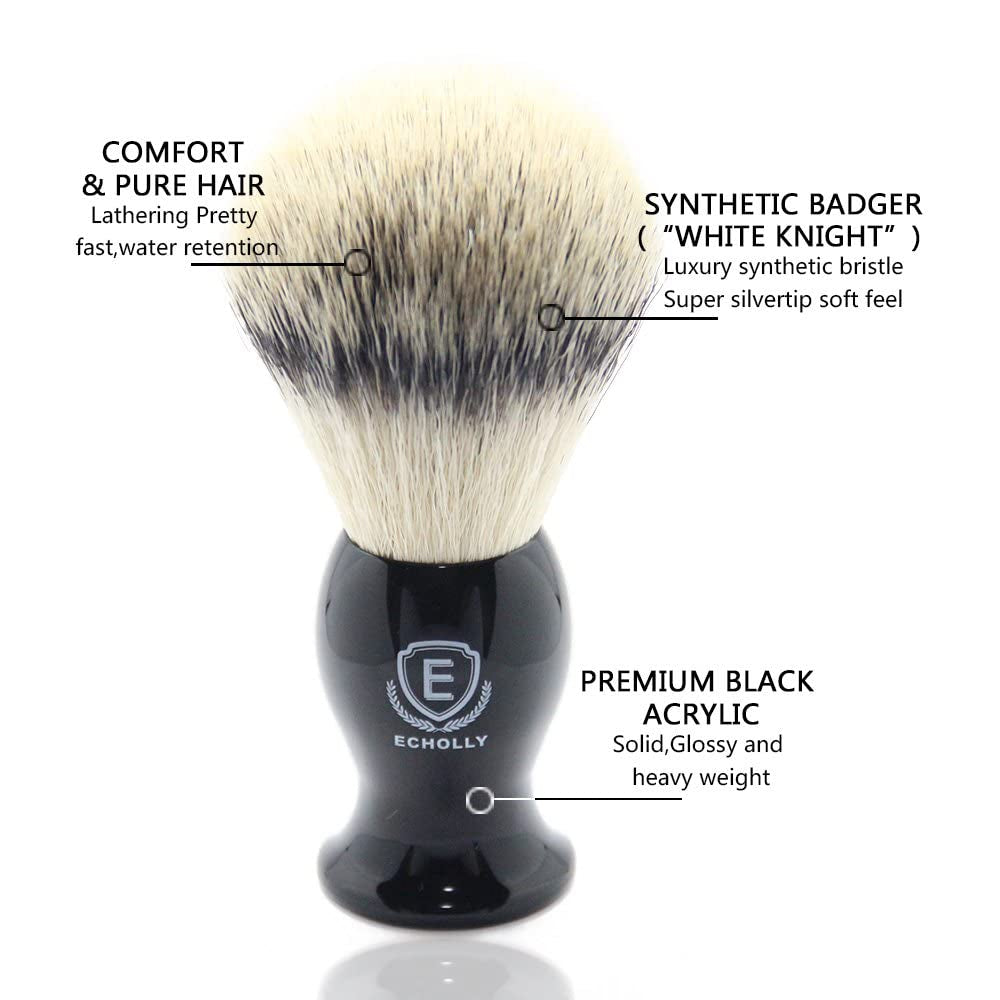 Luxury Shaving Brushes for Men by -Super Strong NO Shedding Bristle Shave Brushes for Men-Smooth Acrylic Handle Legacy Shave Brush-Rich and Fast Lather Shaving Cream Brush Gifts for Fathers Day