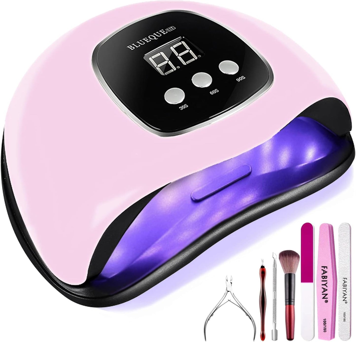 UV Light for Nails, 48W UV LED Nail Lamp for Gel Polish, Fast Nail Dryer with Automatic Sensor, 3 Timer Setting, Small and Portable, LED Nail Light for Fingernail and Toenail Nail