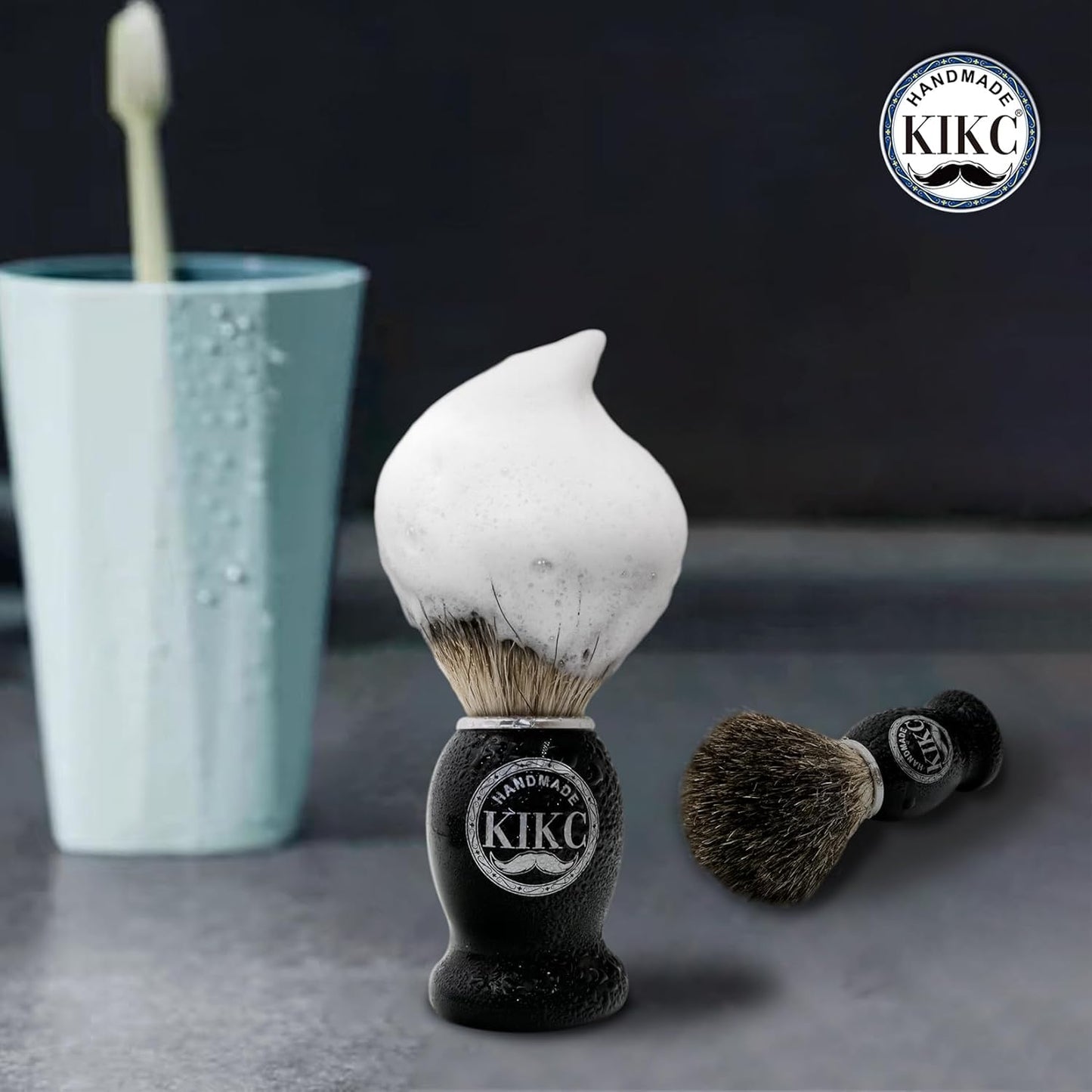 Hand Crafted Pure Badger Shaving Brush for Wet Shave, Soft Bristle, Wood Handle Black Color, Best Gift for Bearded Man