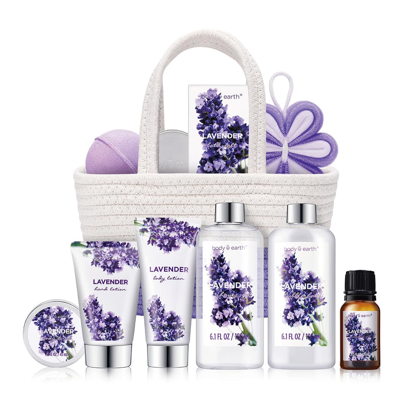 Spa Gift Baskets for Women -  11Pcs Lavender Gift Sets with Bubble Bath, Shower Gel, Body Lotion, Birthday Gifts for Women, Spa Kit for Mom Gifts, Purple Gifts