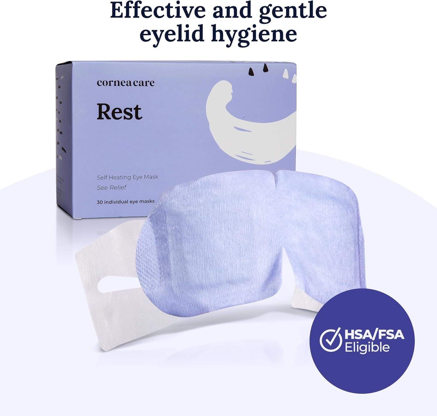 Rest: Self Heating Warm Compress for Dry Eyes | Heated Eye Mask for Fast Relief | No Microwave or Washcloth Needed | Travel Ready | 30 Count | FSA & HSA Eligible