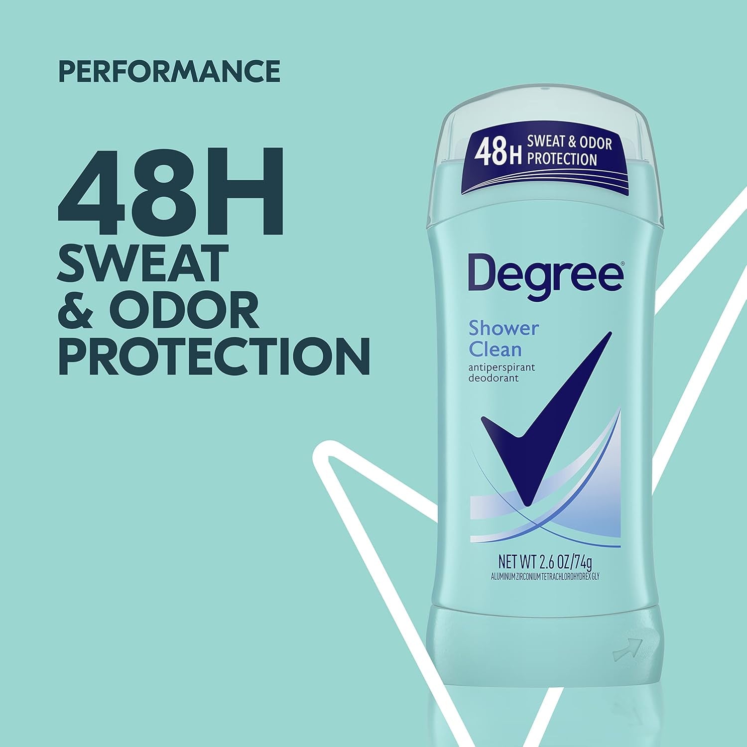 Original Antiperspirant Deodorant Shower Clean Pack of 6 48-Hour Sweat & Odor Protection Antiperspirant for Women 2.6 Oz