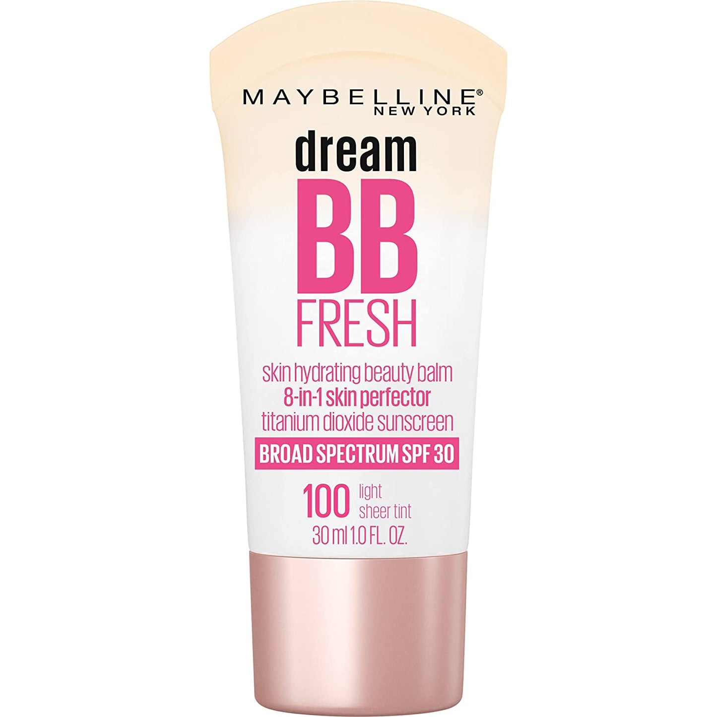 Dream Fresh Skin Hydrating BB Cream, 8-In-1 Skin Perfecting Beauty Balm with Broad Spectrum SPF 30, Sheer Tint Coverage, Oil-Free, Light, 1 Fl Oz