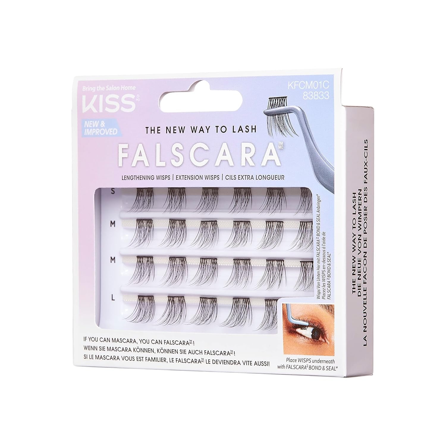 KISS  DIY Eyelash Extension Lengthening Wisps - Featherlight Synthetic Reusable Artificial Eyelashes Multipack of 24 Mini Lash Clusters for That Authentic Eyelash Extension Look