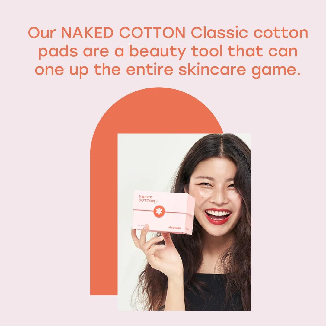 - Naked Cotton Classic - Premium Facial Cotton Pads - for Makeup Remover, Toner, Mask - 100% Cotton, Unbleached, Lint-Free - Extra Soft & Durable - Natural & Cruelty-Free - 200 Count