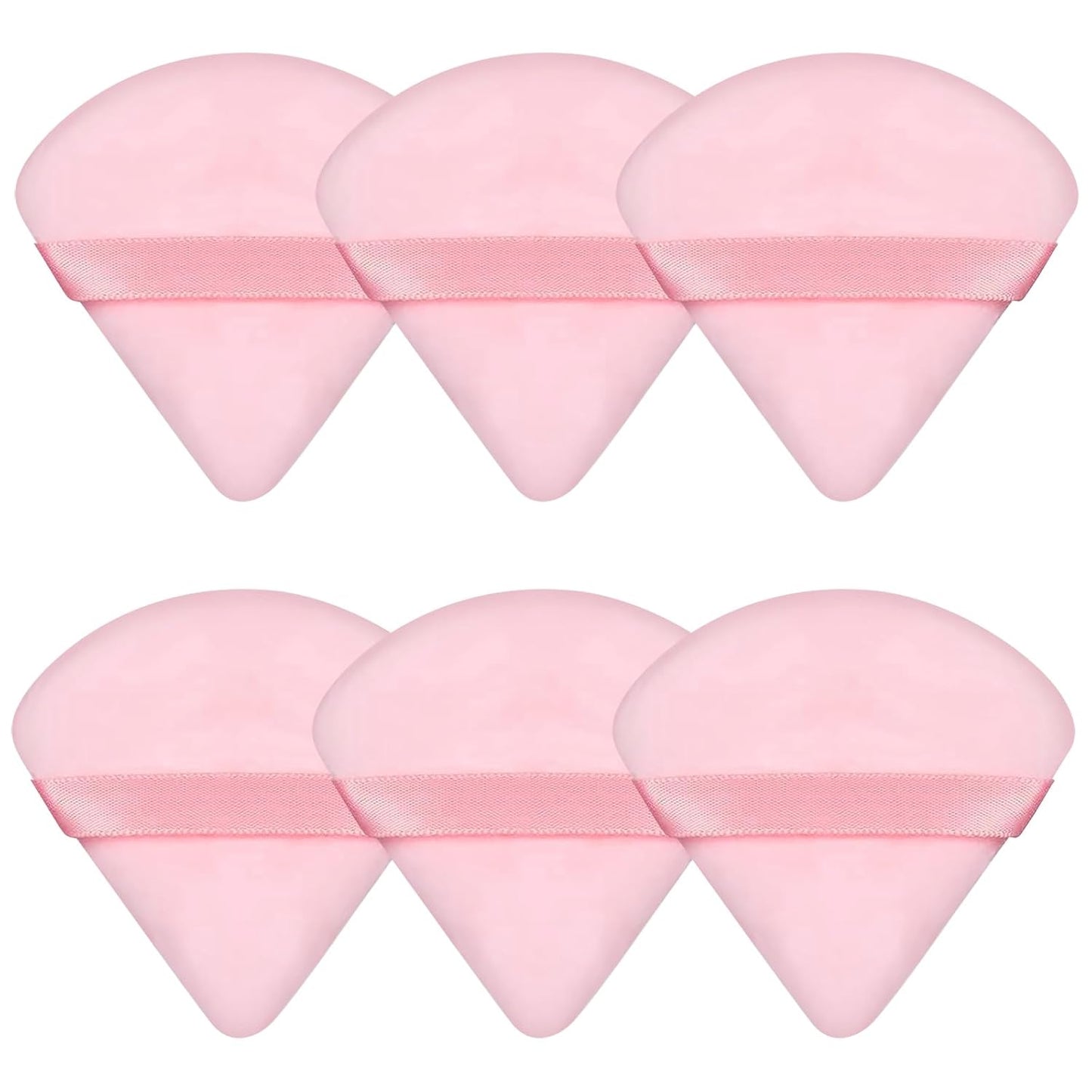 6 Pcs Powder Puff Face Soft Triangle Makeup Puff Velour Makeup Sponge Beauty Blender for Loose Powder Stocking Stuffers for Women (Black)