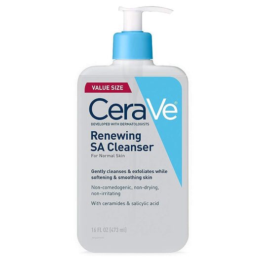 Renewing Salicylic Acid Cleanser, Formulated with Hyaluronic Acid, Niacinamide, & Ceramides, Gentle BHA Exfoliating Face Wash Smooths & Softens Skin, Non Comedogenic & Fragrance Free, 16 Ounce