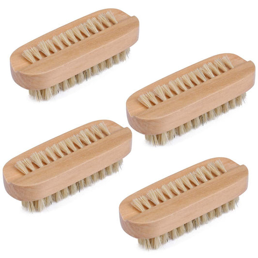 Cleaning Nail Fingernail Brush Wood 2 Side for Manicure Pedicure Women Kids 4 Pack