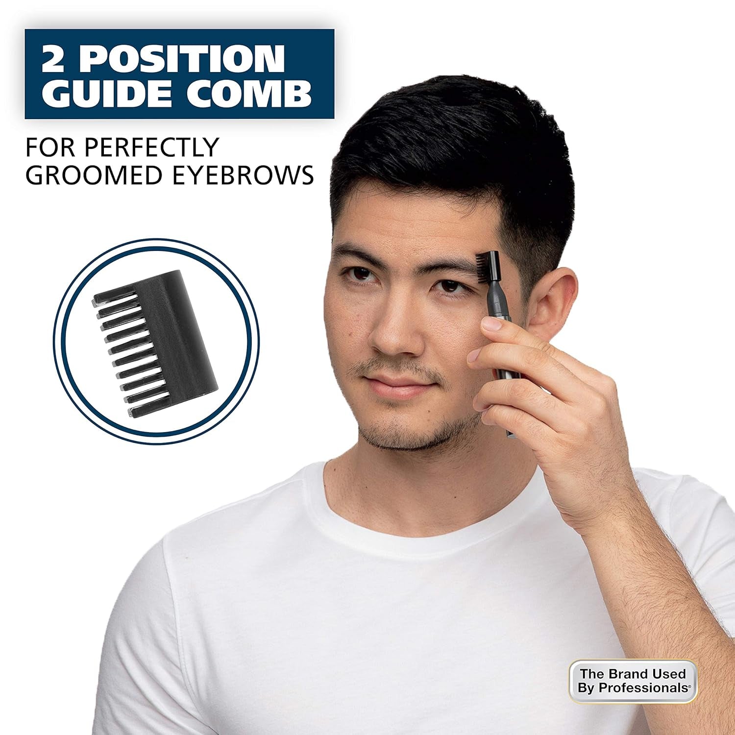 Micro Groomsman Battery Personal Trimmer for Hygienic Grooming with Rinseable, Interchangeable Heads for Eyebrows, Neckline, Nose, Ears, & Other Detailing - 05640-600