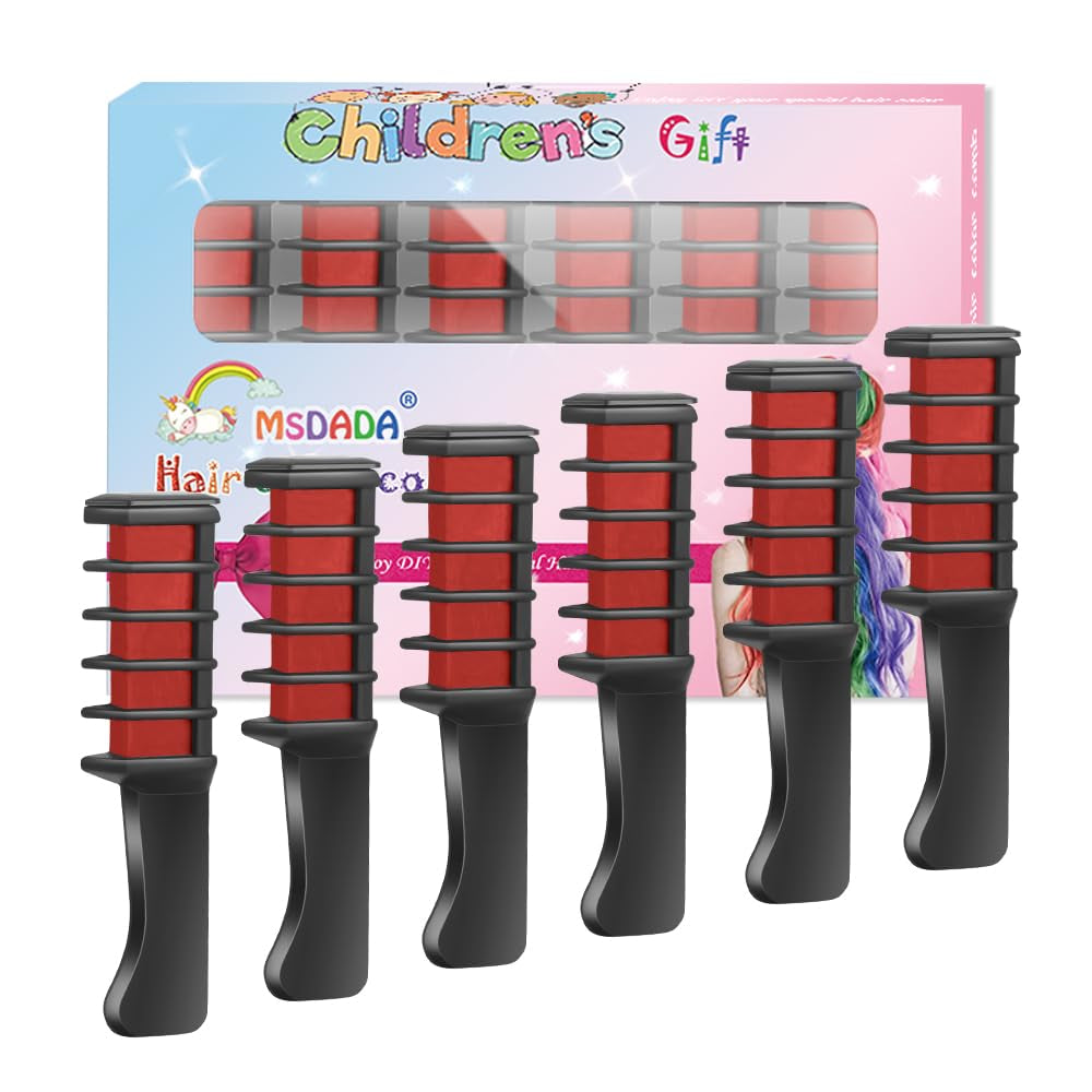 New Hair Chalk Comb Temporary Hair Color Dye for Girls Kids, Washable Hair Chalk for Girls Age 4 5 6 7 8 9 10-12 Birthday Christmas New Year Cosplay Hair DIY Party