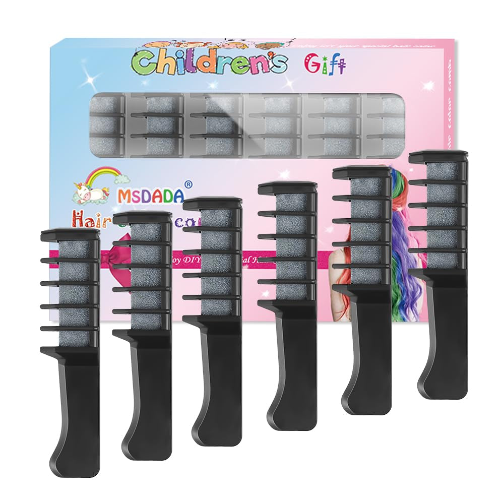 New Hair Chalk Comb Temporary Hair Color Dye for Girls Kids, Washable Hair Chalk for Girls Age 4 5 6 7 8 9 10-12 Birthday Christmas New Year Cosplay Hair DIY Party