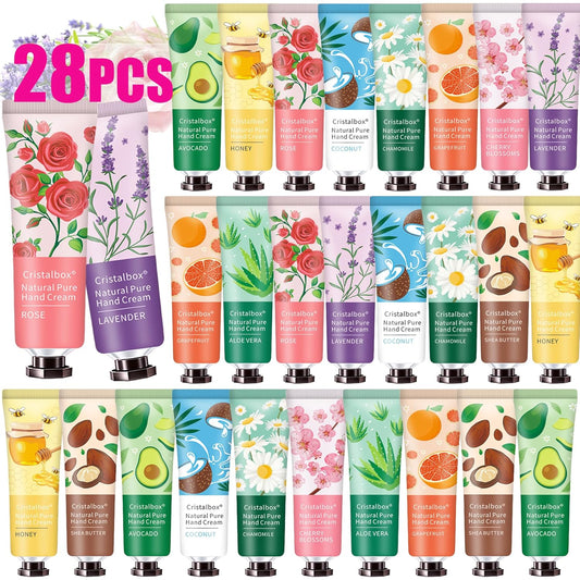 28 Pack Hand Cream Set-Valentines Day Gifts for Her,Women Gifts for Birthday,Bridesmaid Gifts Teacher Appreciation Gifts Nurse Gifts,Bulk Birthday Gifts Travel Size Hand Lotion for Dry Cracked Hands