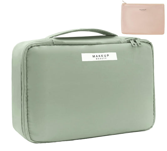 Travel Makeup Bag Cosmetic Bag Makeup Bag Toiletry Bag for Women and Men (Green)