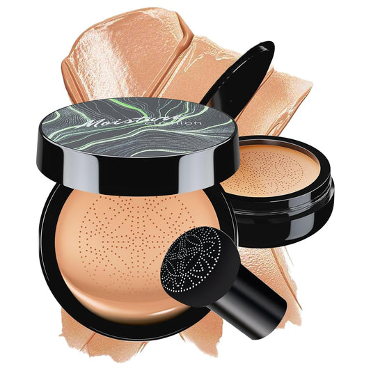 Mushroom Head Air Cushion CC Cream - BB Cream Face Makeup Foundation for Mature Skin Moisturizing Concealer Brighten Long-Lasting, Even Skin Tone for All Skin Types (Medium)