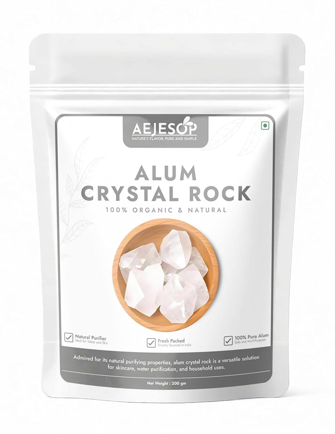 Alum Crystal Rock, Crystal Stone of Alumbre, Natural Piedra De Alumbre Alum Stone, Shaving Stone Chunks,7Oz(200G)