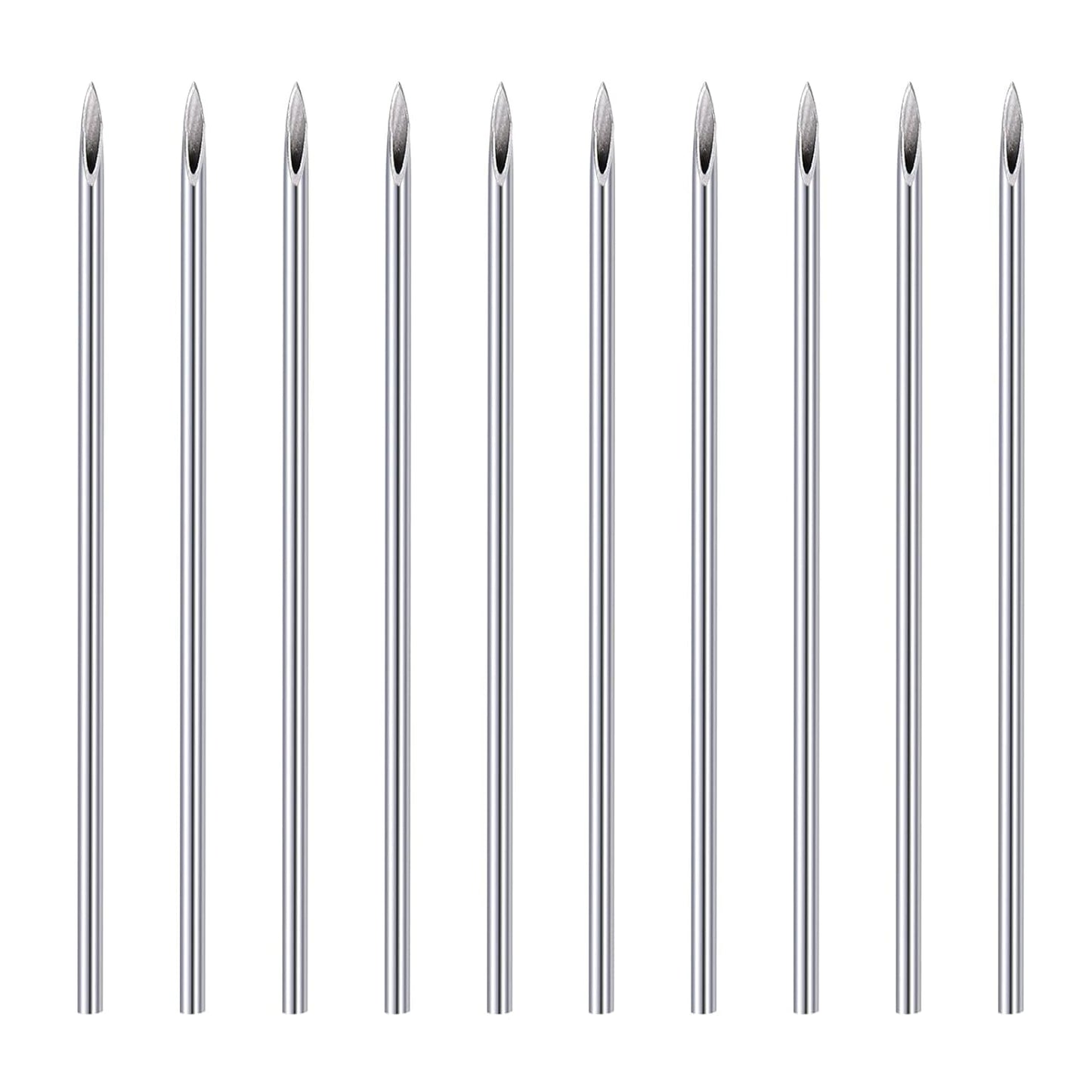 10PCS 18G Piercing Needles, Hollow Needles Stainless Steel Disposable Sterile Piercing Needles for Nose Septum Ear Trague Helix Eyebrow Lip Labret Piercing