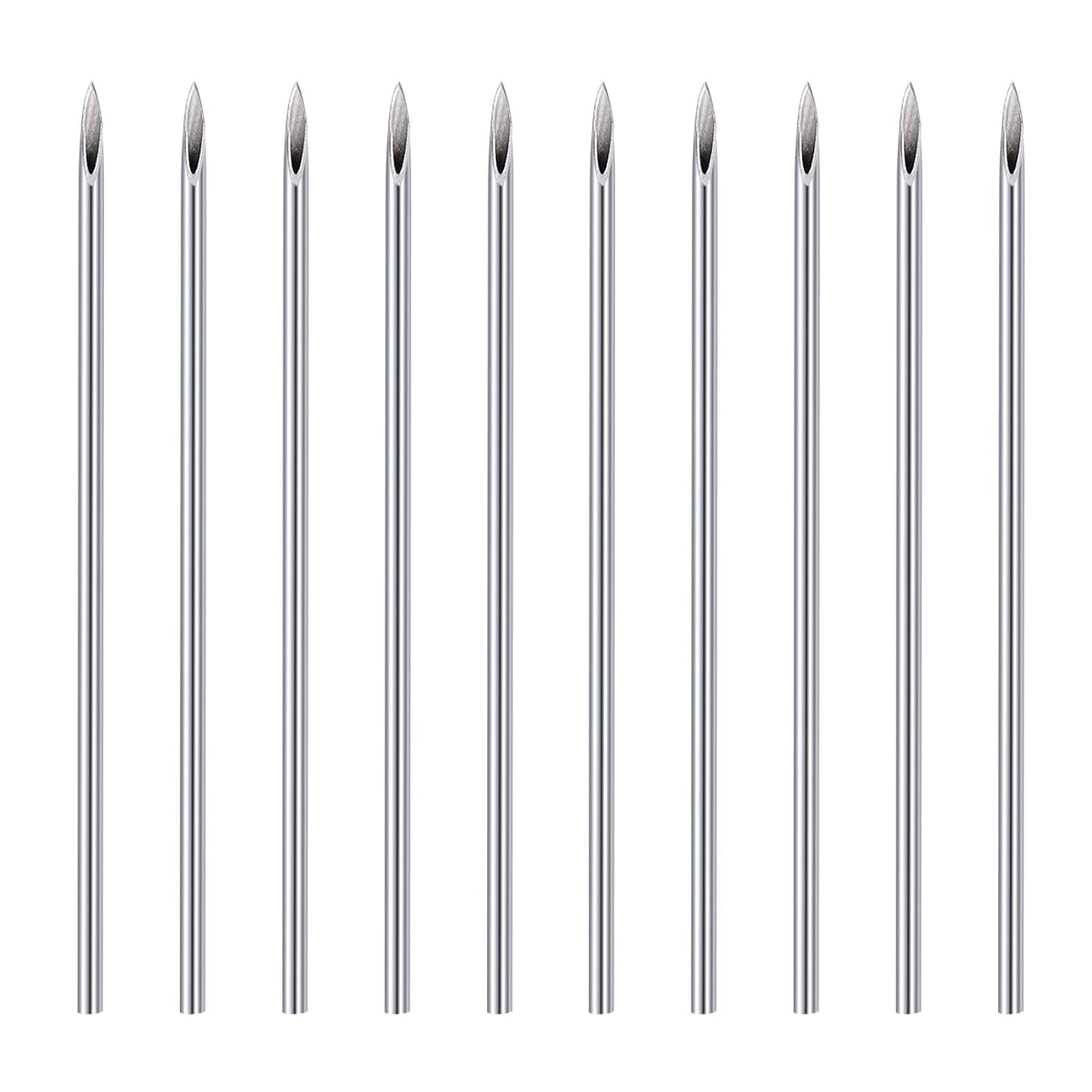 10PCS 18G Piercing Needles, Hollow Needles Stainless Steel Disposable Sterile Piercing Needles for Nose Septum Ear Trague Helix Eyebrow Lip Labret Piercing