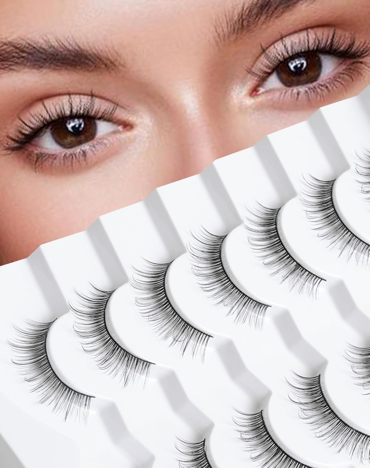 Natural Lashes Natural Eyelashes Short Eyelashes Natural Look False Eyelashes Wispy Eye Lashes 10Mm Small Lashes Fake Lashes K50