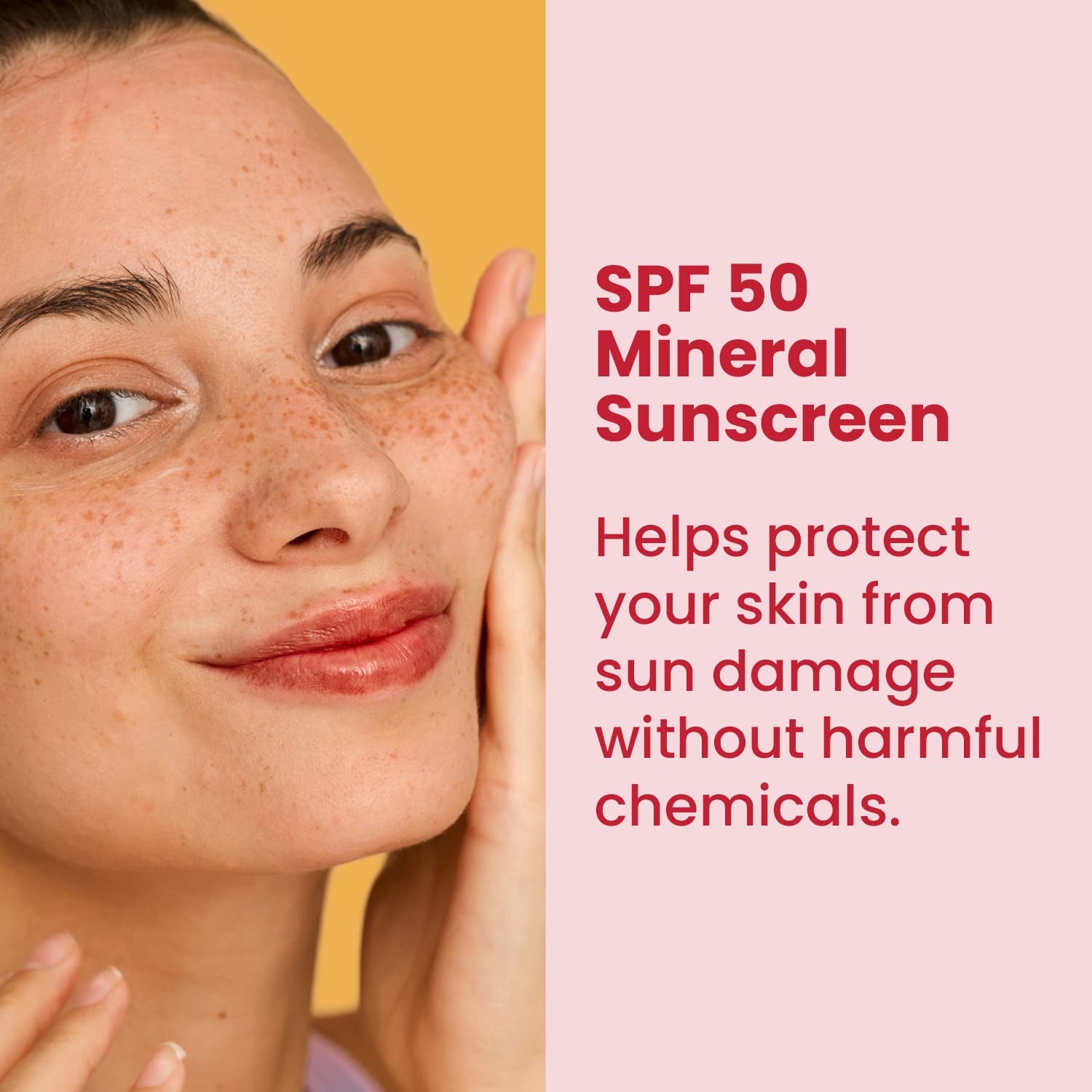 Protect Tinted Moisturizer & Mineral Sunscreen SPF 50, Hyaluronic Acid, Zinc Oxide, Titanium Dioxide for Deep Hydration, Dermatologist-Tested, Suitable for All Skin Types, 50Ml