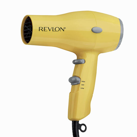 Compact Hair Dryer | 1875W Lightweight Design, Perfect for Travel, (Yellow)