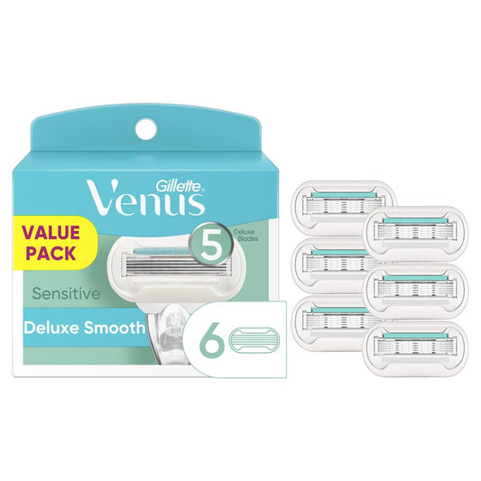 Extra Smooth Sensitive Womens Razor Blade Refills, 6 Count, Designed for Women with Sensitive Skin