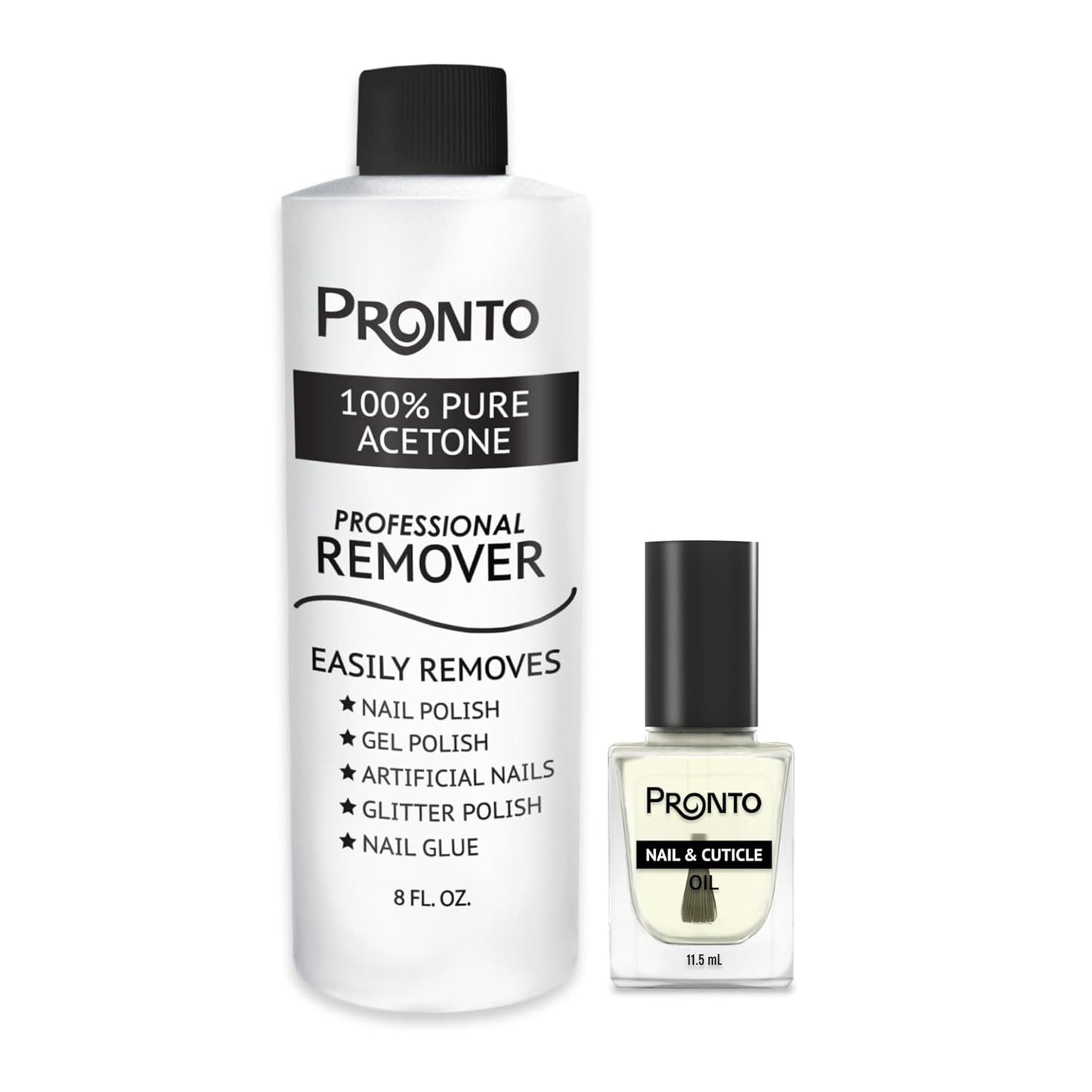 100% Pure Acetone - Quick, Professional Nail Polish Remover - for Natural, Gel, Acrylic, Sculptured Nails (8 FL. OZ.)