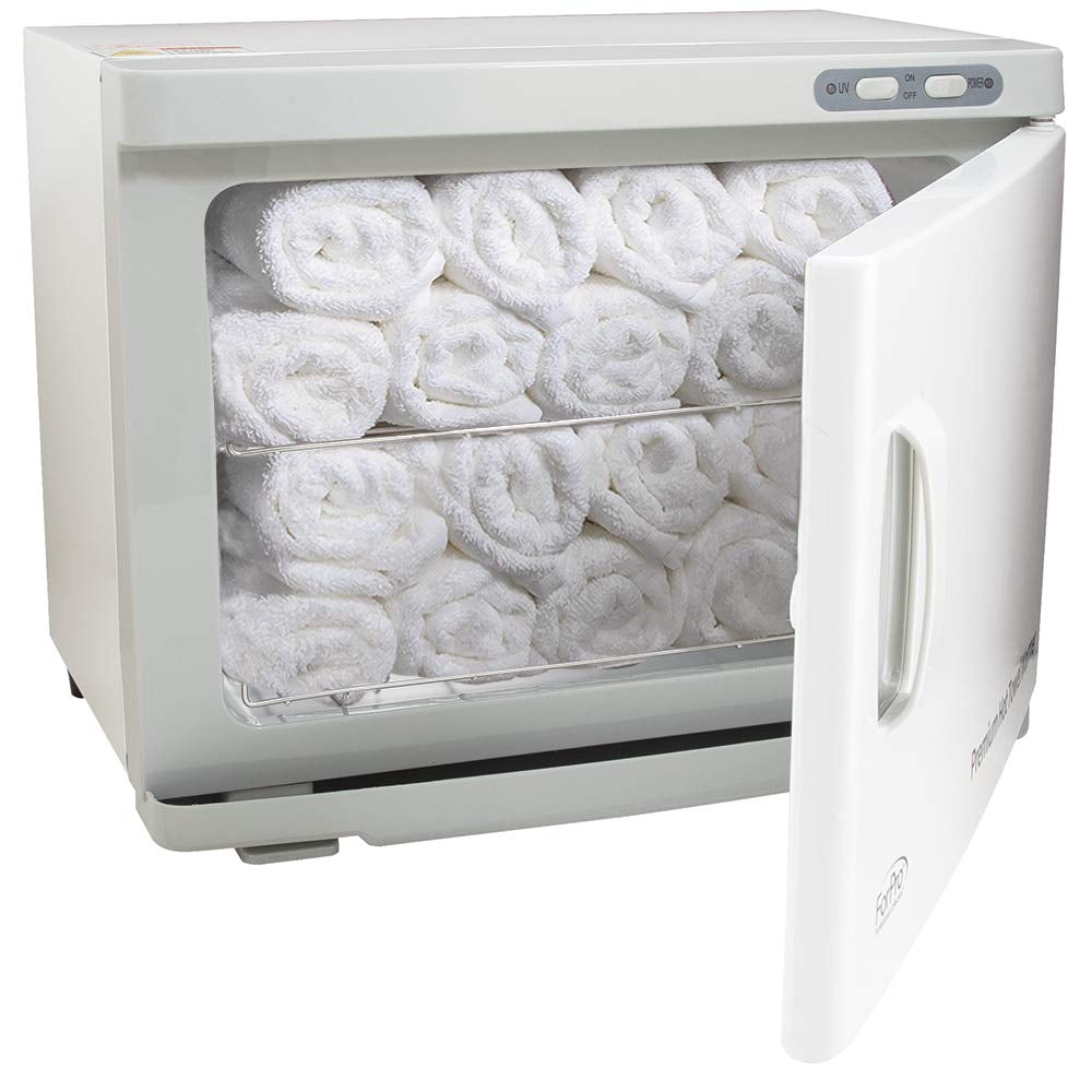 Premium Hot Towel Warmer, 23L Extra Large Capacity, Two Stainless Steel Racks, White