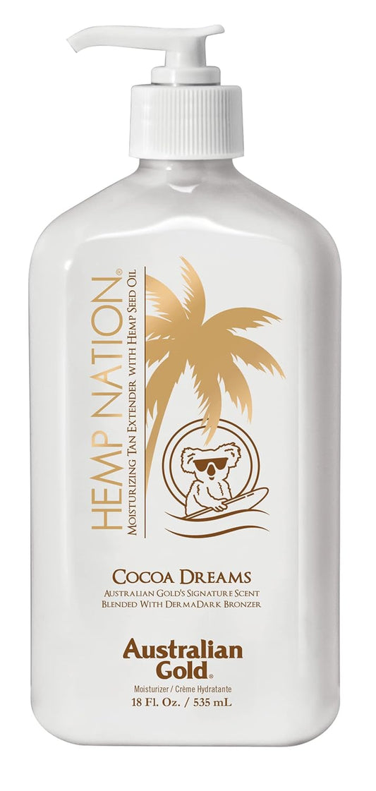 Hemp Nation Cocoa Dreams Tan Extender W/Derma Dark Bronzer 18Oz