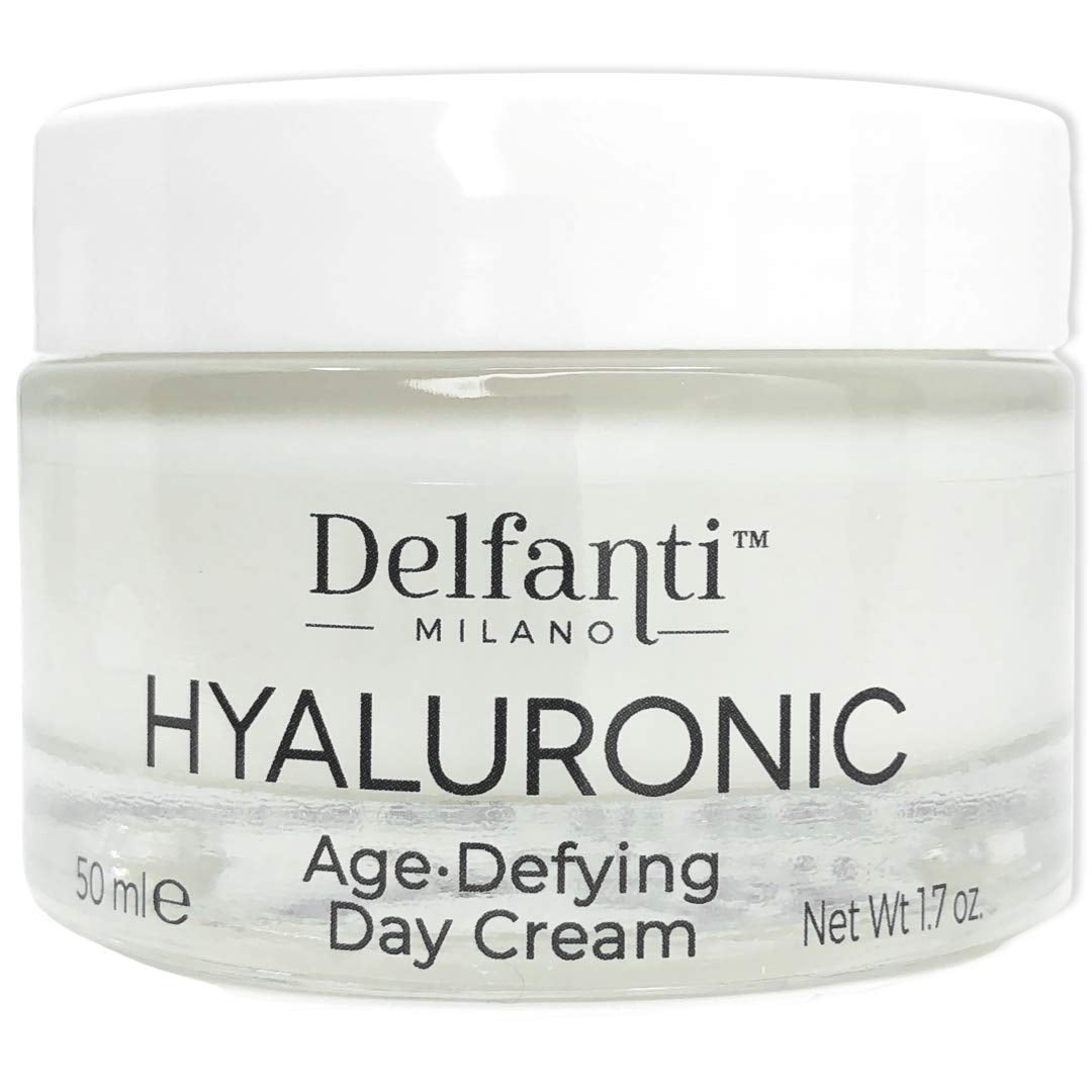 Delfanti Milano • HYALURONIC • Age Defying DUO Pack • Day + Night Creams • Face, Neck Décolleté Moisturizing Cream for Firming, Tightening and Wrinkles • Made in Italy