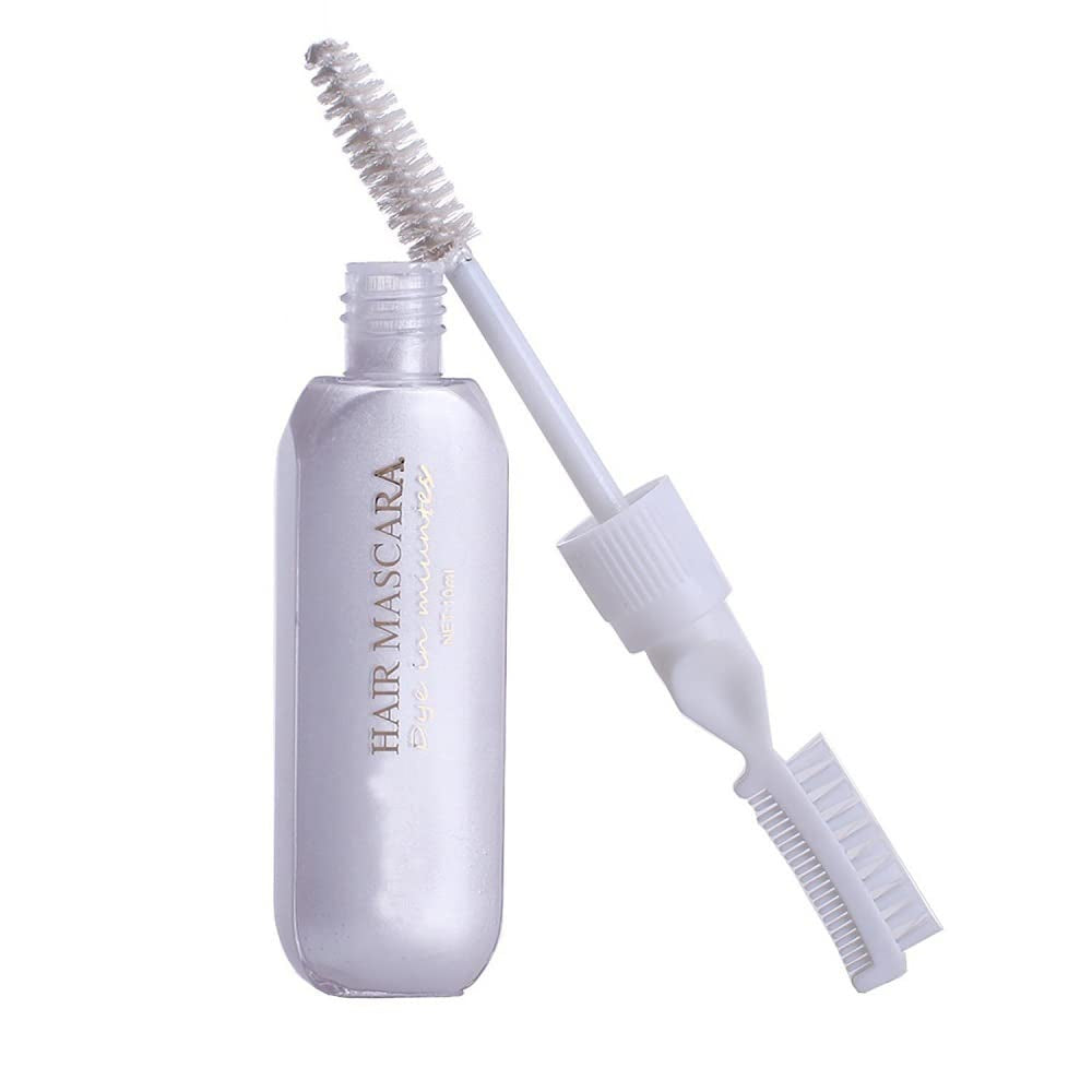 Temporary Hair Mascara Washable Temporary Hair Color Chalk Hair Dye Stick Non-Toxic Instant Dye(Silver Gray)