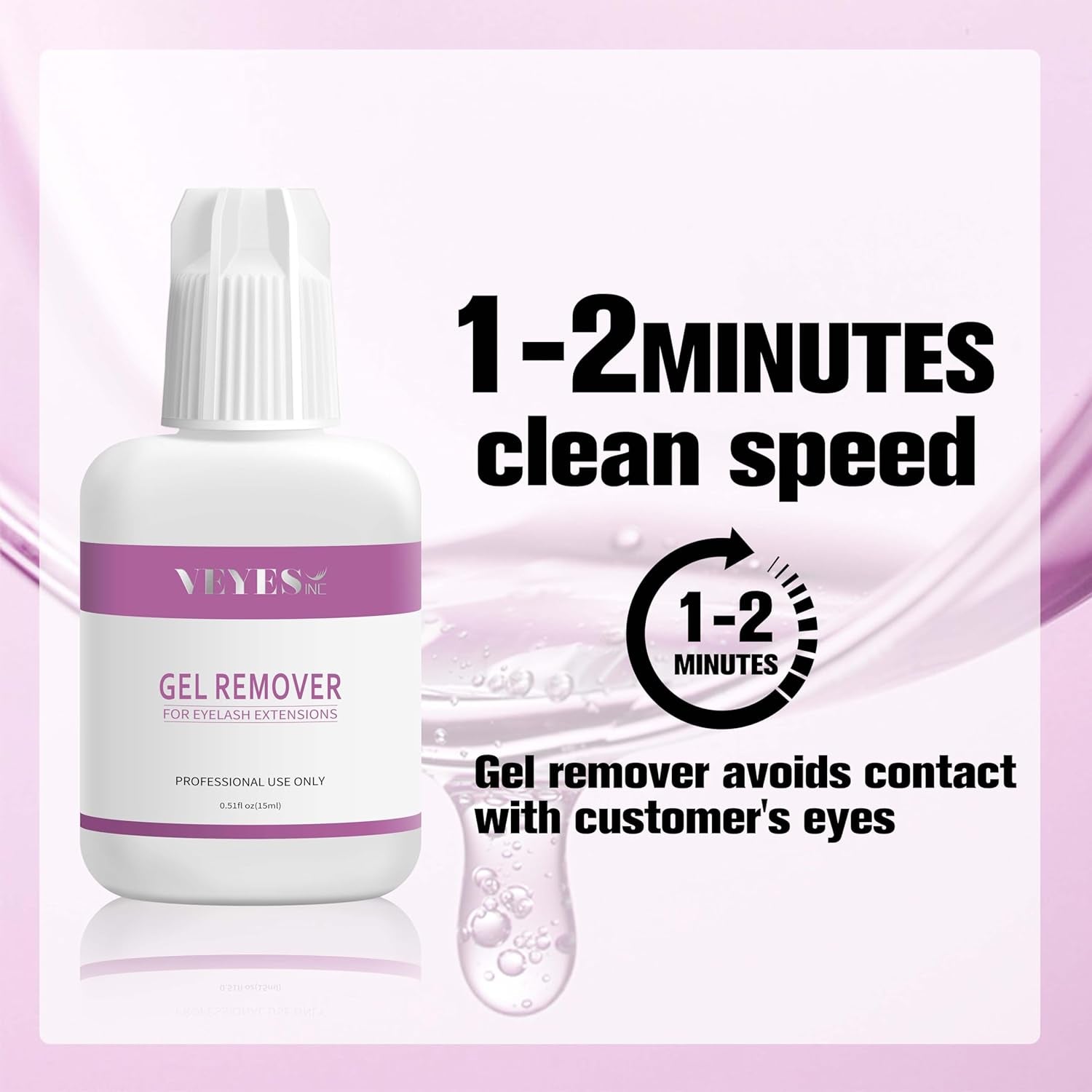 INC Lash Remover Gel for Lash Tech 15Ml Low Irritation Eyelash Glue Remover Professional Salon Use Quickly Dissolves and Removes Eyelash Glue