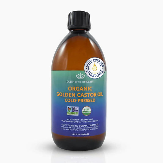 Organic Golden Castor Oil | 100% Pure for Hair, Skin, Nails, Brows & Lashes | Hexane-Free | USDA Certified [16.9Oz (500Ml)]