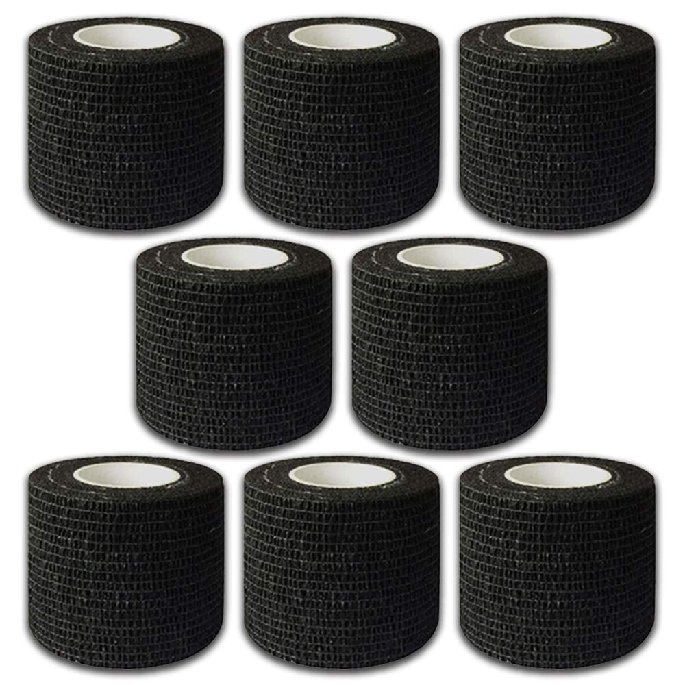 Tattoo Grip Tape Wrap Cover -  6Pcs 2" X 5 Yards Tattoo Machine Tape Cohesive Elastic Bandage Rolls Self-Adherent Tape for Grip Tube Accessories Sports Tape