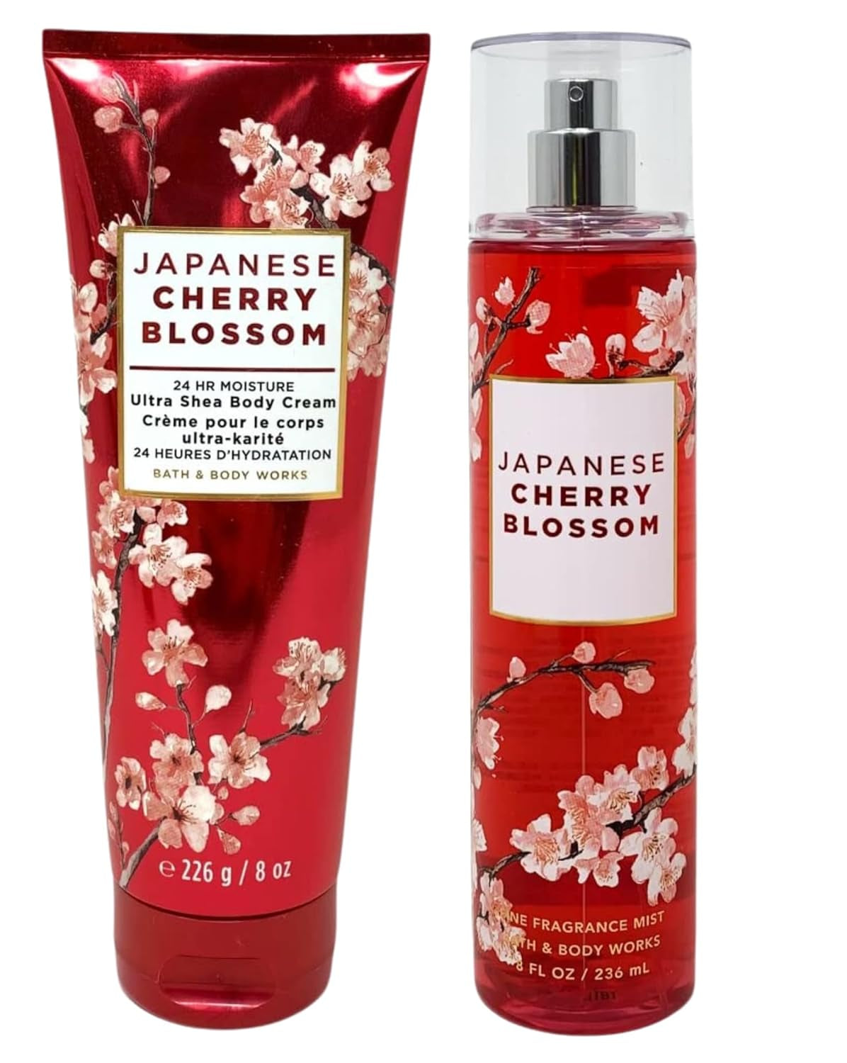 Fine Fragrance Mist & Ultra Shea Body Cream Japanese Cherry Blossom 2 Piece Set Full Size 8Oz.