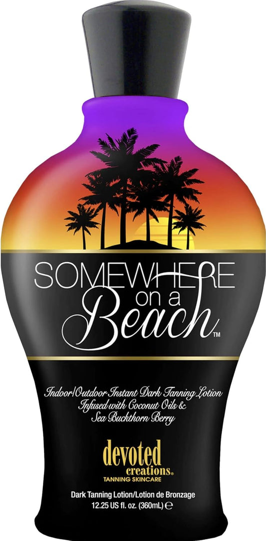 Somewhere on a Beach, Indoor Outdoor, Instant Dark Tanning Lotion 12.25 Ounce