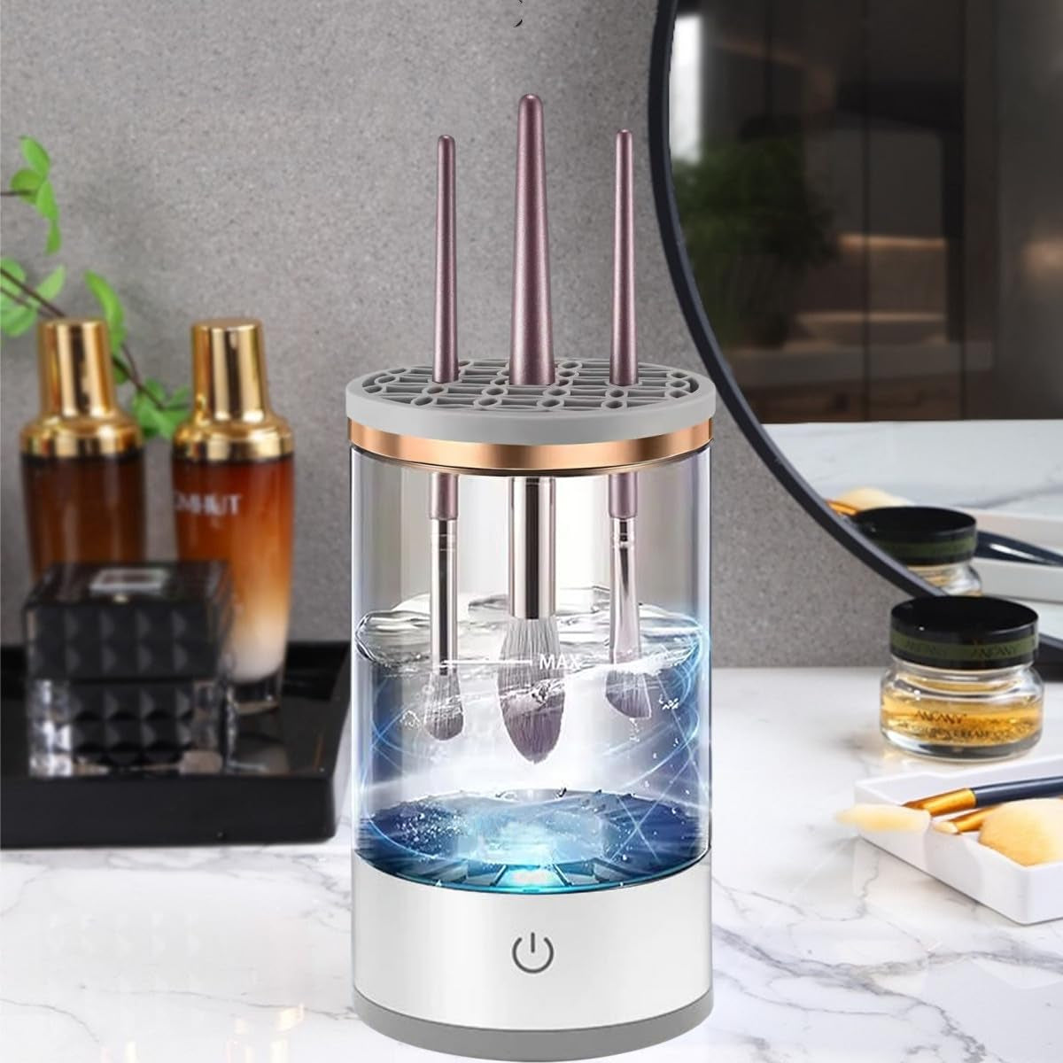 Electric Makeup Brush Cleaner,Upgrade Automatic Makeup Brush Cleaner,Makeup Brush Cleaner Machine Fit for Makeup Brushes,Portable Compact Design for Travel Home Use