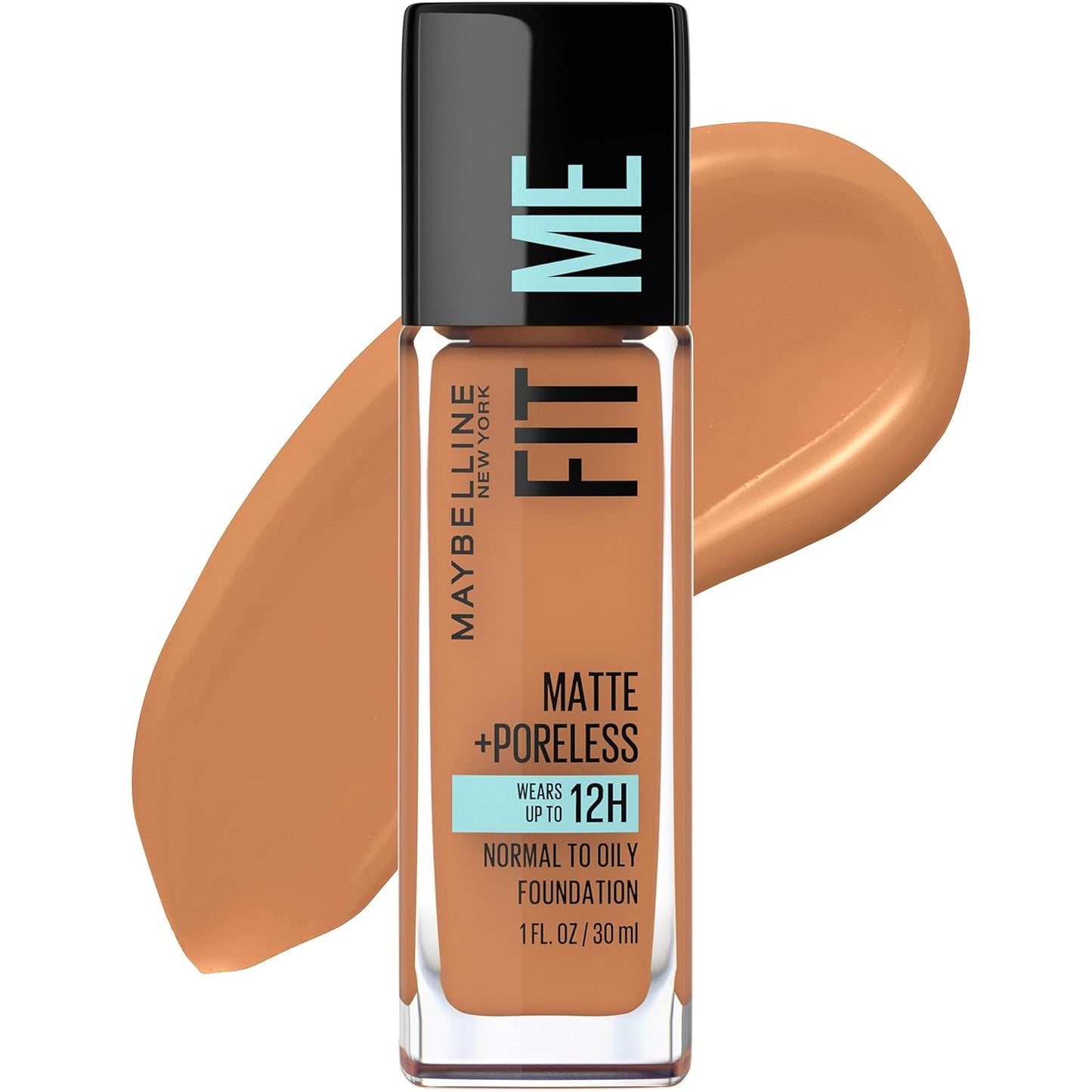 Fit Me Matte + Poreless Liquid Oil-Free Foundation Makeup, Warm Nude, 1 Count (Packaging May Vary)