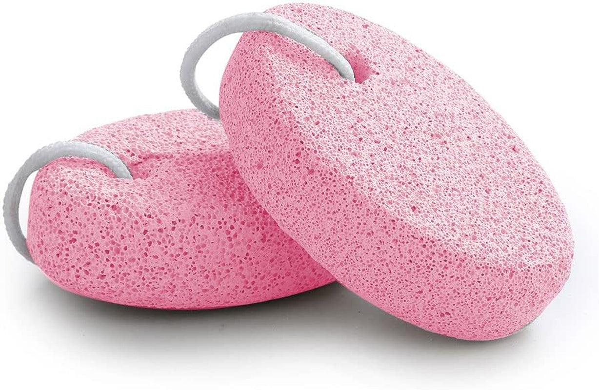 Natural Foot Pumice Stone for Feet,  2-Pack Lava Pedicure Tools Hard Skin Callus Remover for Feet and Hands - White&Red