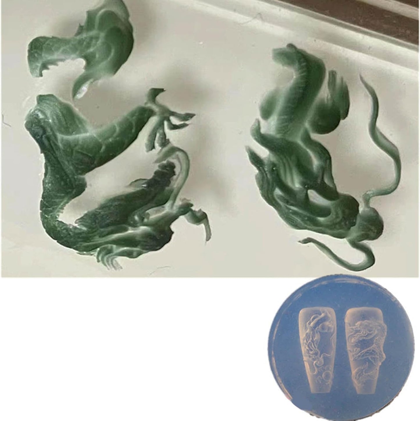 DIY Silicone Nail Stamping Plate Dragon/Snake Nail Carving Molds Silicone Stamping Nail Art Molds Silicone Material Foot, Hand and Nail Care